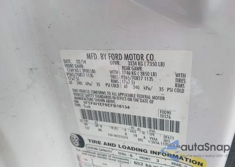 2014 Ford F-150 Xlt from USA, damaged, VIN 1FTFW1EF6EFB18134
